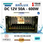 Power Supply Trafo Brilux DC 12V 50A | 600W (Super Quality) - Rainproof